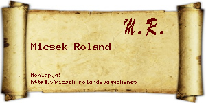Micsek Roland névjegykártya